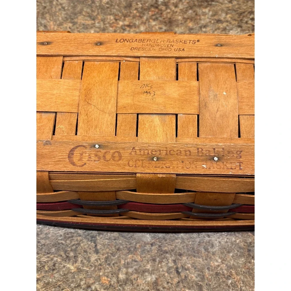 Longaberger Basket 1993 Crisco American Celebration Patriotic Liner Stars Stripe